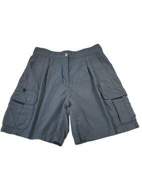 Vintage Title Nine Sports Pleated Cargo Shorts 14 Gray USA Outdoor Hiking Gorp